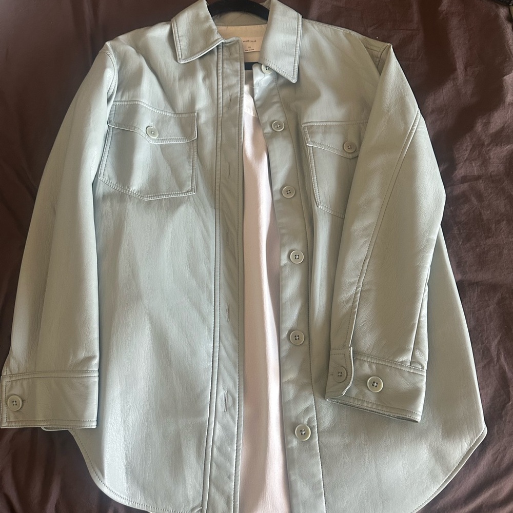 Wilfred Mint Green leather shirt-Jacket